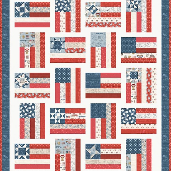 Fly the Flag Quilt Kit - Independence Patriotic Fabric Collection by The RBD Designers for Riley Blake Designs