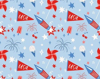 Firecracker Frost Main Fabric - Patriotic Fabric Collection by My Mind's Eye for Riley Blake Designs