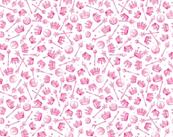 Enchantment Fabric, Pink on White  - Good Together Collection by Patrick Lose Studios for Northcott