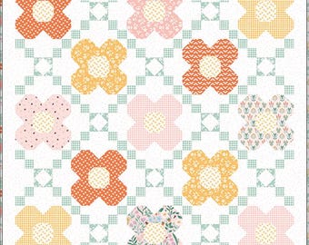 CLEARANCE Flower Trellis Quilt Kit - Meadow Moments Fabric Collection by Sandra Nygård-Parthoens for Riley Blake Designs