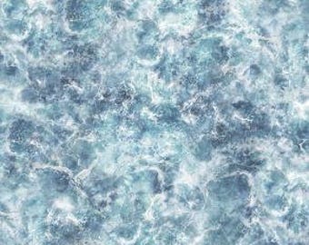 Deja que tu luz brille: Tela con estampado de agua de mar - Colección de telas náuticas de Timeless Treasures