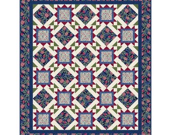 Pomegranate Fall Quilt Kit: Fabric Collection by Northcott Studio, Pattern by Bound To Be Quilting