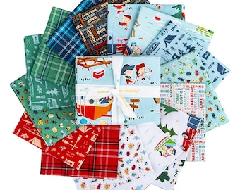 Happy Haven Fat Quarter Bundle (15 pcs) - Nature and Camping Inspired Fabric Collection by Shawn Wallace for Riley Blake Designs
