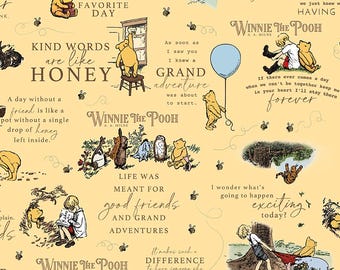 Winnie the Pooh Fabric - Sunshine Main, Fabric Collection by Echo Park Paper Co for Riley Blake Designs
