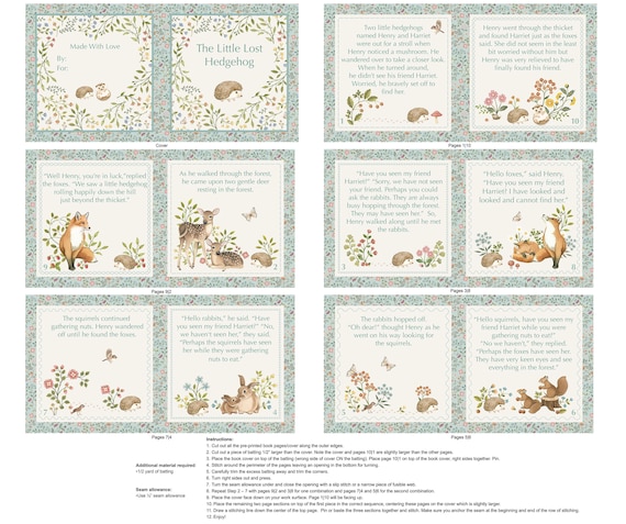 Woodland Animals Soft Book Panel - Woodland Heart Fabric Collection by Deborah Edwards and Kathryn Christenson for Northcott