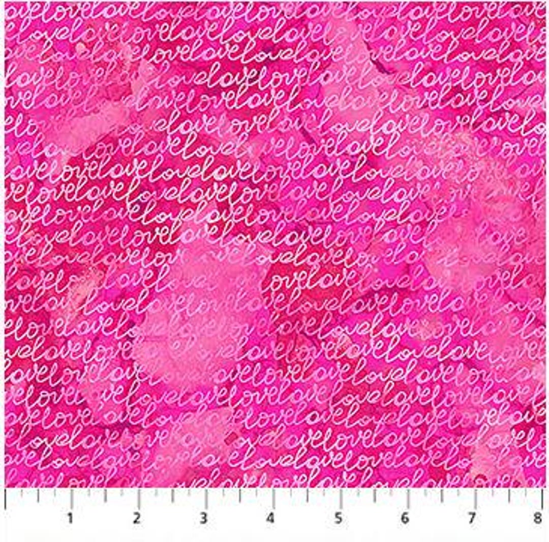 Love Script Word Fabric - Forever Love Collection by Deborah Edwards ...