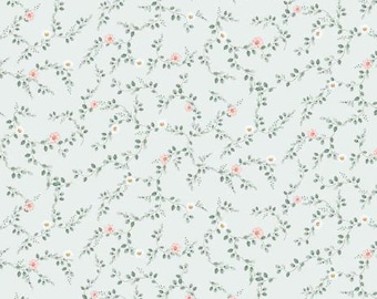 Til the Cows Come Home Blue Floral Fabric - Collection by Timeless Treasures FLEUR-CD4046
