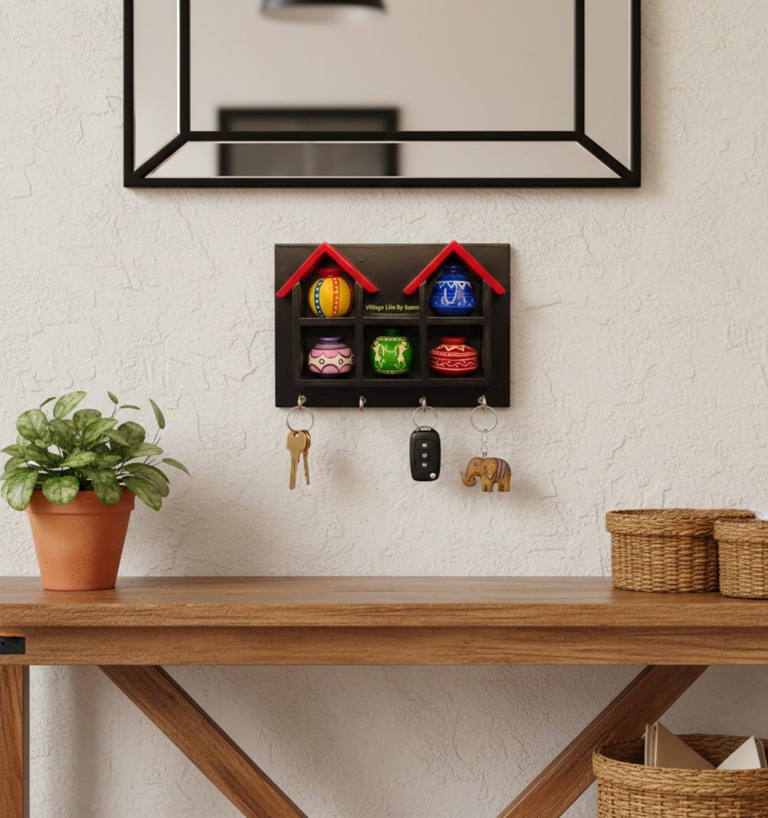 Shadow Box Keychain Home Entry Way Village Life Curio Display Shadow Box Key Holder - Etsy
