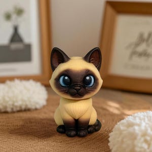 Custom Cat Figurine from Photo, Personalized 3D Printed Pet Memorial Sculpture, Cute Kitty Keepsake Gift for Cat Lover, Loss of Pet Tribute