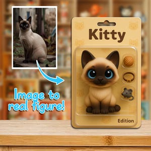 Custom Cat Figurine from Photo, Personalized 3D Printed Pet Memorial Sculpture, Cute Kitty Keepsake Gift for Cat Lover, Loss of Pet Tribute