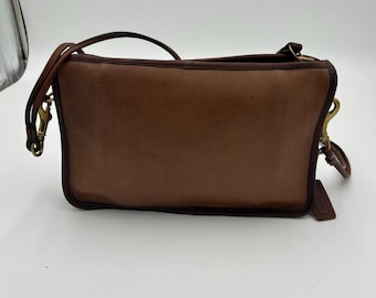 Coach Bonnie Cashin RARE Vintage Small Brown Leather  Shoulder Bag - Distressed