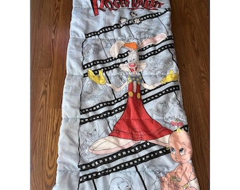 Vintage 1987 Disney Who Framed Roger Rabbit Zip Sleeping Bag, Zipper Work &quot;RARE&quot;