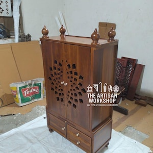 Wooden Temple,Traditional Puja Temple Handcrafted Mandir Temple Puja Mandir for Home Wooden Temple Puja Ghar Alters Temple