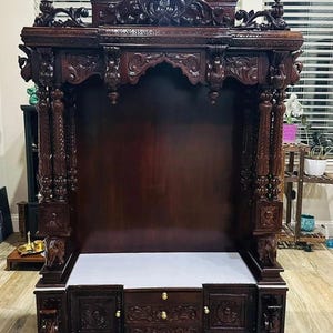 Carving Handmade Wooden Mandir Natural Wood Mandir Home Mandir Pooja Mandir Home Temple Puja Temple Alter