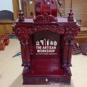 51 inch Large Designer Temple Wood Craved Mandir Pooja Mandir Home Temple Indian Temple Religious Temple Worship Temple