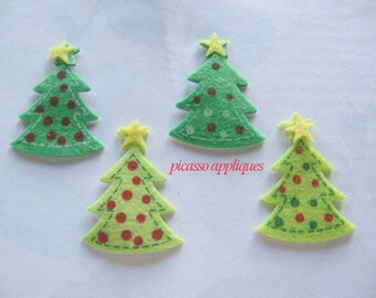 10pcs Christmas Tree Felt appliques embellishments stickers ****SHOP Closing Close OUT SALE **** Everything must go !!