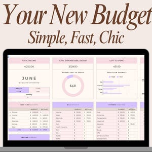 Simple Budget Spreadsheet for Women | Auto-Updating Google Sheets Budget with Annual Overview | Digital Download