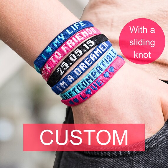 REMOVABLE Best friend bracelets with personalized message / Etsy