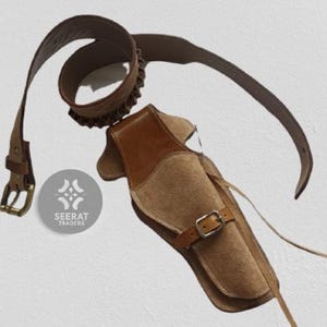 Handgefertigter Leder-Western-Holster: Cowboy Action Rig, Materialschlaufen