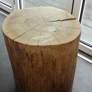 50 cm Hardwood tree trunk stool image 2
