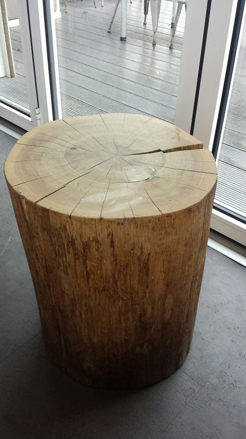 50 cm Hardwood tree trunk stool image 2