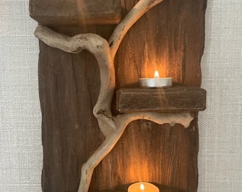 Driftwood Candle Shelf