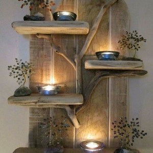 Driftwood Candle Shelf