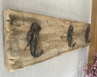 Mermaid and rustic Driftwood coat  rack