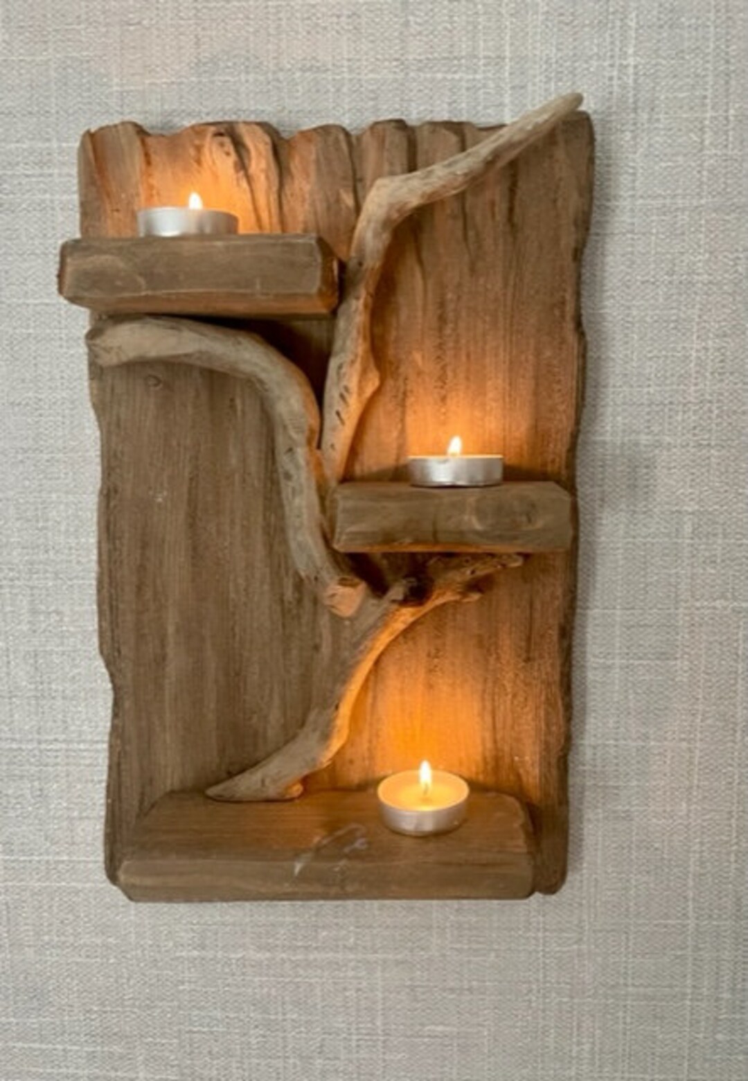 Driftwood Candle Shelf Etsy