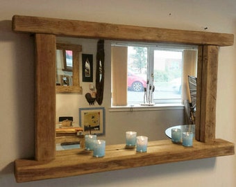 Crail farmhouse mirror with shelf