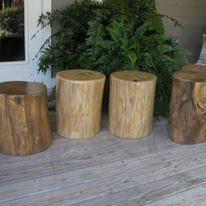 50 cm Hardwood tree trunk stool image 1