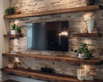 Rustic Driftwood Handmade Shelves – Perfect for Media Walls - all sizes and finishes - custom made and bespoke welcome