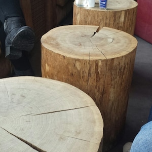 50 cm Hardwood tree trunk stool image 3