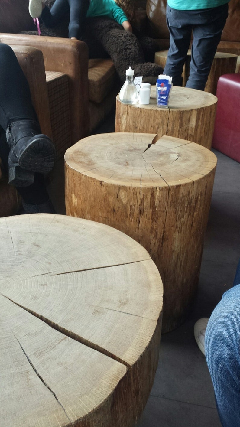 50 cm Hardwood tree trunk stool image 3