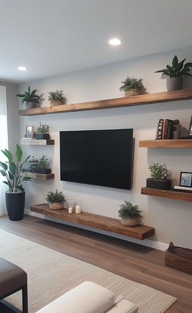 Modern Rustic Driftwood Handmade Shelves – Perfect for Media Walls -  custom made