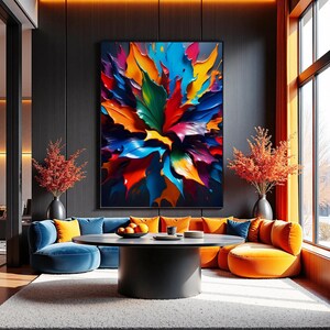 Color Bloom - Canvas Art, Colorful Abstract Painting for Home Decor, Office Wall Art, Modern Artwork, Unique Gift, Vibrant Wall Hanging