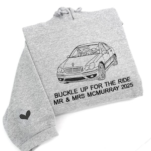 Custom Car Embroidered Hoodie - Classic Car Portrait Hoodie - Personalised Car Hoodie - Car Guy Gifts - Christmas Gifts For Boyfriends
