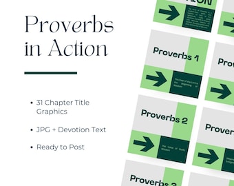 Proverbs 31-Day Bible Study | Scripture Graphics + Devotional (Digital Download)