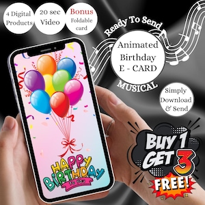 Happy Birthday Card Digital Birthday Card Animated Birthday Card E Birthday Card Happy Birthday Video Card Digital Download Birthday Card