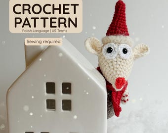 Christmas Mouse – toy or festive Christmas decoration – Amigurumi Crochet Pattern (PDF, Polish)