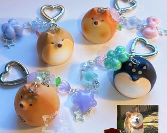 Shiba Inu Figurine Handmade Beaded Keychains