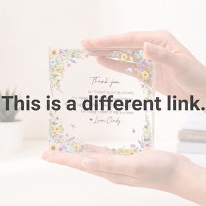 May include: A square clear acrylic plaque featuring a floral border of yellow sunflowers and purple lavender. The text reads: Thank you for listening, for guidance, for inspiration and encouragement, for being a part of my journey. Love, Cindy.
