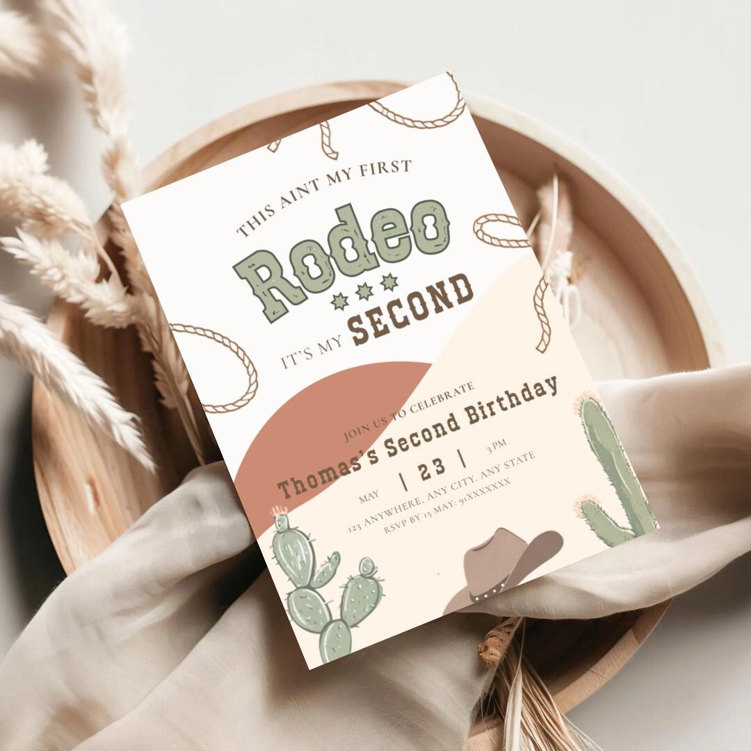 Not My First Rodeo Invitation for Boy This Aint My First Rodeo Its My ...