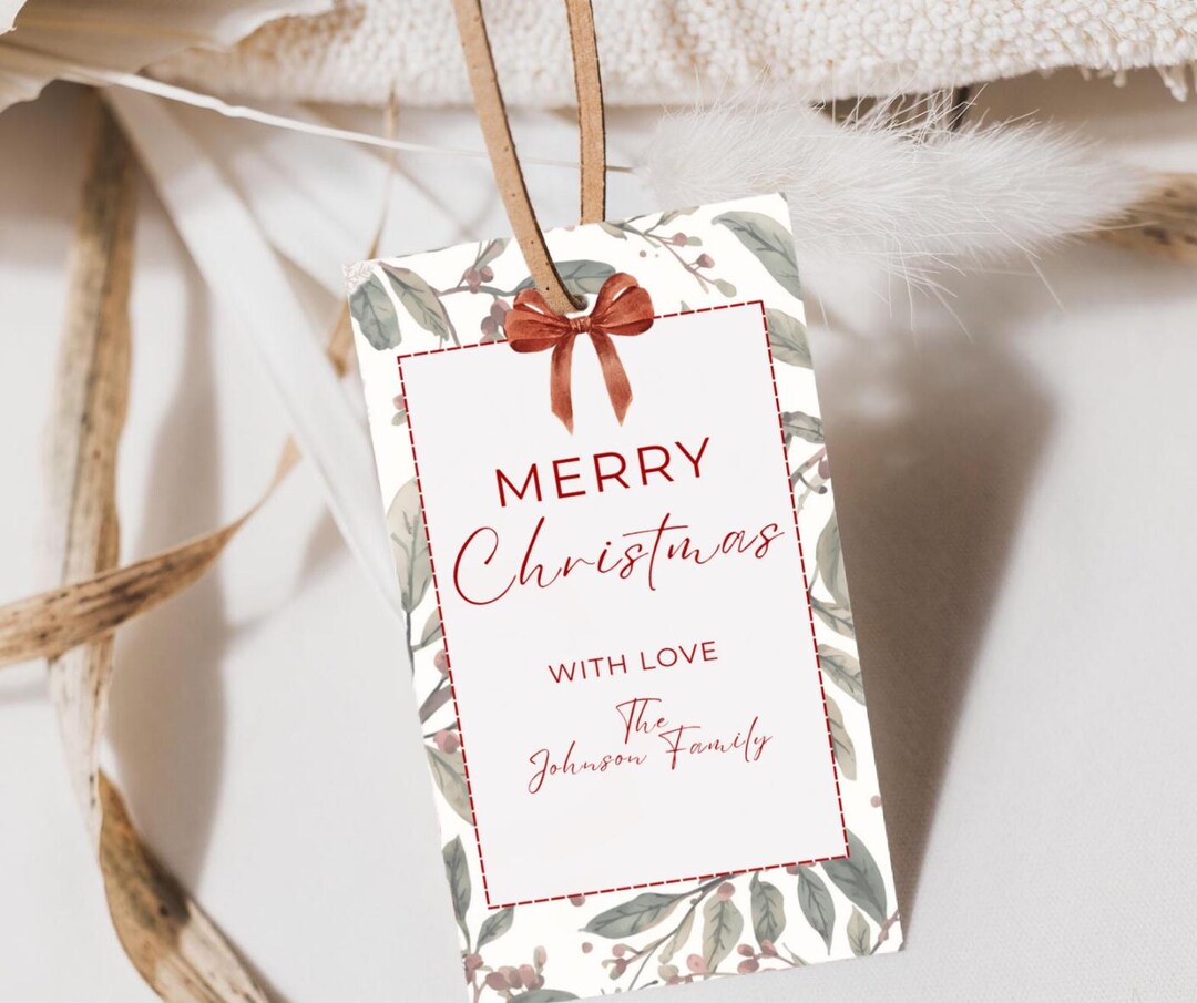 Christmas Gift Tags Printable Canva Template Editable Holiday Gift Tags ...