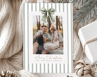 Christmas Cards 2025 Editable Christmas Cards Template For Friends and Family X-mas Photo Card Year in Review Minimalist Modern Family Card