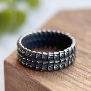 Dragon Skin Ring: Nordic Viking Style Wedding Band