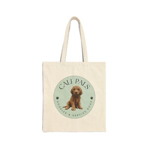Dog Lover&#39;s Cotton Canvas Tote Bag | Cali Pals | Eco-Friendly Pet Accessory, Shopping Bag, Gift for Dog Owners