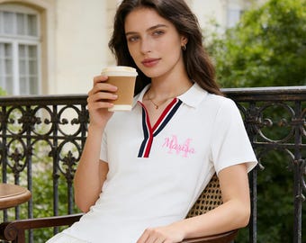 Custom White Tennis Polo Tennis Coach Gift Quick-dry polo shirt and skirt set Bachelorette Party Gifts 260206