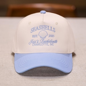 Custom Embroidered Seashell Trucker Hat Beach Bachelorette Trucker Hats Vintage Trucker Hat Girls Trip Gift Party favors 250801