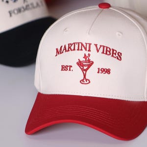Custom Martini Vibes hat, Personalized Trucker Hat Custom Embroidered Hat, Bachelor Party Hat, Girls Trip Hat 25072903